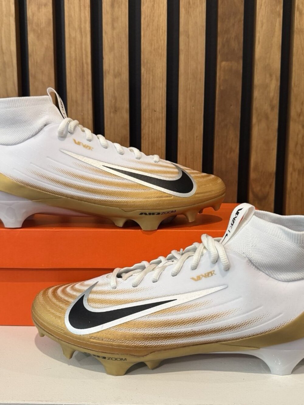 SIZE 11.5 - Nike Zoom Air Vapor Pro 1 White Gold Black Football Cleat FB3298 103